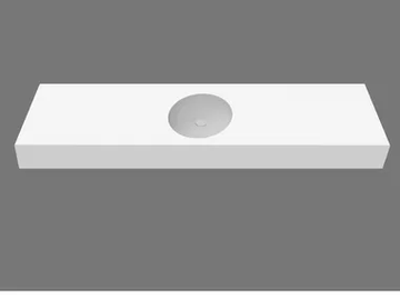 GOLD SYSTEM - Wall-mounted single round Solid Surface washbasin by MOMA Design - view 2